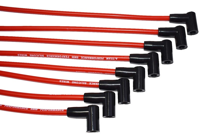 A-Team Performance 8.0mm Plug Wire Set - Red Heat-Resistant Silicone Wire & Boots - Spiral Copper & EMI Shielding - Plug Set for Performance - Compatible with Chevrolet & GMC Small Block V8 283-400 - Image 3